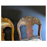 Pair of Carved Wood Side Chairs