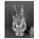 Vintage Silverplate Cruet Stand & Covered Dish Set (Lot of 2)