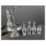 Vintage Silverplate Cruet Stand & Covered Dish Set (Lot of 2)