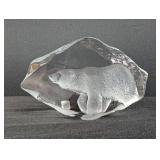 Mats Jonasson Wildlife Polar Bear Crystal Figurine Original Box