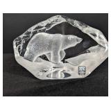Mats Jonasson Wildlife Polar Bear Crystal Figurine Original Box