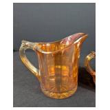 Amber Iridescent Glass Table Set (4 Pieces)