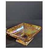 Amber Iridescent Glass Table Set (4 Pieces)
