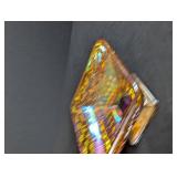Amber Iridescent Glass Table Set (4 Pieces)