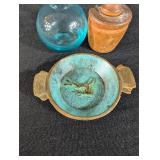 Vintage Israeli Glass, Wood & Metal Vanity Set