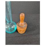 Vintage Israeli Glass, Wood & Metal Vanity Set