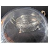 Silverplate Openwork Bowl With Blue Glass Insert