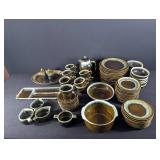 Vintage Brown Glaze Stoneware Dinnerware Set