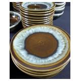 Vintage Brown Glaze Stoneware Dinnerware Set