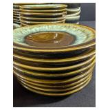 Vintage Brown Glaze Stoneware Dinnerware Set