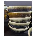 Vintage Brown Glaze Stoneware Dinnerware Set