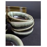 Vintage Brown Glaze Stoneware Dinnerware Set