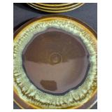 Vintage Brown Glaze Stoneware Dinnerware Set