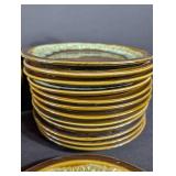 Vintage Brown Glaze Stoneware Dinnerware Set