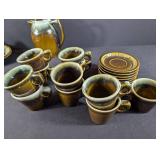 Vintage Brown Glaze Stoneware Dinnerware Set