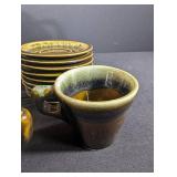 Vintage Brown Glaze Stoneware Dinnerware Set
