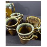Vintage Brown Glaze Stoneware Dinnerware Set