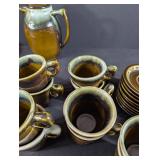 Vintage Brown Glaze Stoneware Dinnerware Set
