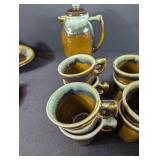 Vintage Brown Glaze Stoneware Dinnerware Set
