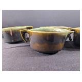 Vintage Brown Glaze Stoneware Dinnerware Set