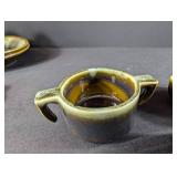 Vintage Brown Glaze Stoneware Dinnerware Set