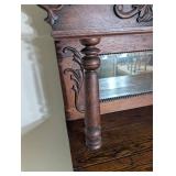 Victorian Eastlake Oak Sideboard With Mirror