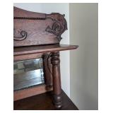 Victorian Eastlake Oak Sideboard With Mirror