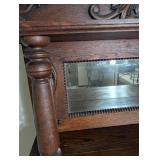 Victorian Eastlake Oak Sideboard With Mirror