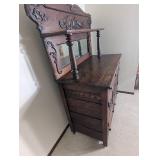 Victorian Eastlake Oak Sideboard With Mirror