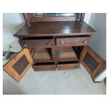 Victorian Eastlake Oak Sideboard With Mirror