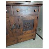 Victorian Eastlake Oak Sideboard With Mirror