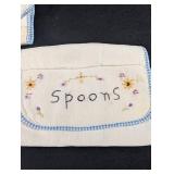Vintage Embroidered Flatware Holders Set of 4
