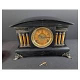 Antique Gilbert Clock Co. Mantel Clock 1913 Lion Motif