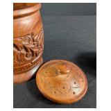 Carved Wood Lidded Canister Set (Lot of 3)