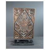 Carved Wood Floral Panel on Stand