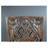 Carved Wood Floral Panel on Stand