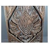 Carved Wood Floral Panel on Stand