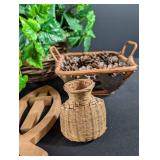 Rustic Decor Mixed Lot Wicker, Metal & Wood Accents