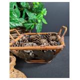 Rustic Decor Mixed Lot Wicker, Metal & Wood Accents