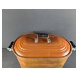 Vintage Copper Oval Roaster With Lid and Rack