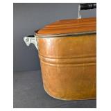 Vintage Copper Oval Roaster With Lid and Rack