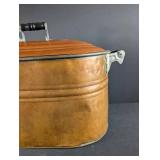 Vintage Copper Oval Roaster With Lid and Rack