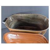 Vintage Copper Oval Roaster With Lid and Rack