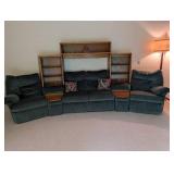 Modular Reclining Sectional With Wood Bookcases