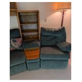 Modular Reclining Sectional With Wood Bookcases