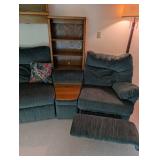 Modular Reclining Sectional With Wood Bookcases