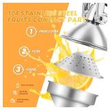Moongiantgo Commercial Manual Juicer, Heavy Duty Hand Press Juice Extractor with 2 Reusable Fruit Bags, Easy to Clean Professional Fruit Squeezer for Citrus Orange Lemon Lime Pomegranate Grapefruit