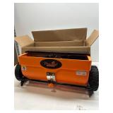 $170 26-Inch Push Lawn Sweeper, 7 Cu.Ft. Hopper Capacity, 2 Spiral Spinning Brushes, Adjustable Height, Dustproof Walk-Behind Yard Sweeper for Leaves, Grass Clippings & Debris
