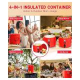 Insulated Beverage Dispenser 3.5 Gallon, Hot Drink Dispenser with 304 Stainless Steel Interior & Spout, Hot Water Dispenser for Parties, Portable Outdoors Water Cooler Jug for Camping Sports,NSS