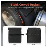 Quarter Fenders for Semi Truck 24" x 24" Black Poly Mud Guards with Tube Brackets & Mounting Hardware Kit, Left & Right Fender Set fit for Kenworth, Freightliner, Peterbilt, and Trailer Trucks